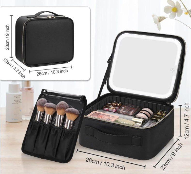 GlowUp Makeup Travel Bag with LED Mirror